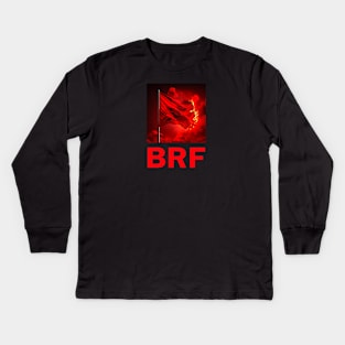 AI - Burning Red Flag Kids Long Sleeve T-Shirt